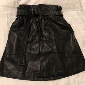 Faux leather mini skirt
